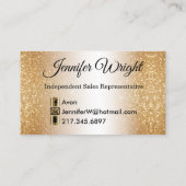 Lila Polka Dot Lips & Gold - Avon Visitenkarte (Rückseite)