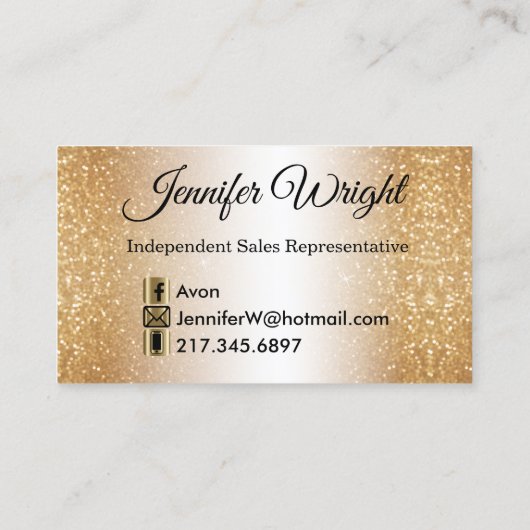 Lila Polka Dot Lips & Gold - Avon Visitenkarte (Rückseite)