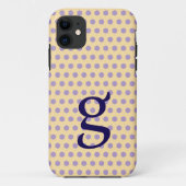 Lila Polka Dot Monogram iPhone Case (Rückseite)