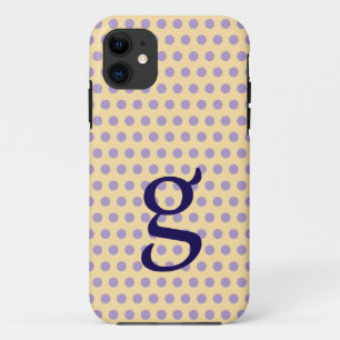 Lila Polka Dot Monogram iPhone Case