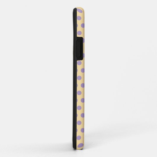 Lila Polka Dot Monogram iPhone Case (Hinten/Rechts)
