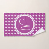 Lila Polka Dot Monogramm Badhandtuch Set (Handtuch)