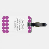 Lila Polka Dot Monogramm Gepäckanhänger (Rückseite horizontal)