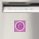 Lila Polka Dot Monogramm Magnet (In Situ (Geschirrspüler))