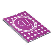 Lila Polka Dot Monogramm Notizblock (Rechte Seite)