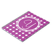 Lila Polka Dot Monogramm Notizblock (Linke Seite)