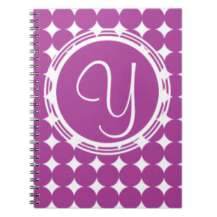 Lila Polka Dot Monogramm Notizblock