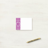 Lila Polka Dot Monogramm Post-it Klebezettel (Auf Schreibtisch)