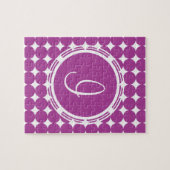 Lila Polka Dot Monogramm Puzzle (Horizontal)