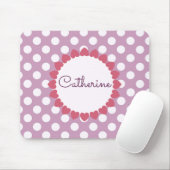 Lila Polka Dot Name in Herz Niedlich Mousepad (Mit Mouse)