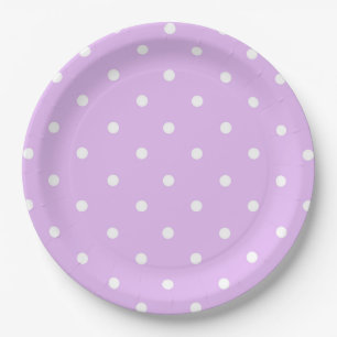 Lila Polka Dot Paper Plate Pappteller