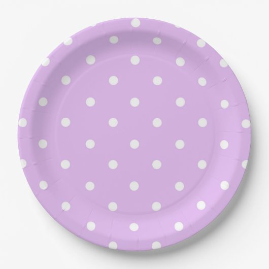 Lila Polka Dot Paper Plate Pappteller (Vorderseite)
