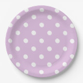 Lila Polka Dot Pappteller (Vorderseite)