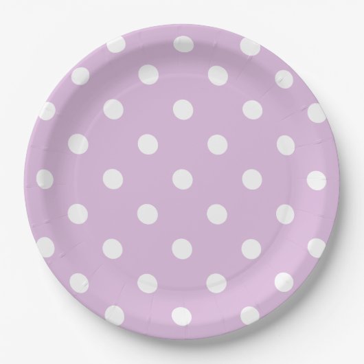 Lila Polka Dot Pappteller (Vorderseite)