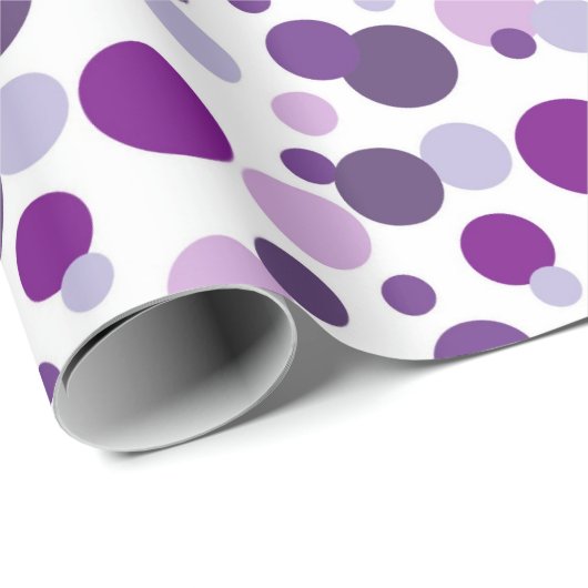 Lila Polka-Dot-Party-Verpackung Geschenkpapier (Rolleneckpunkt)