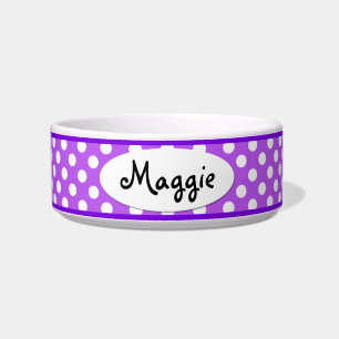 Lila Polka Dot Personalisiert kleiner Hundeschüsse Napf