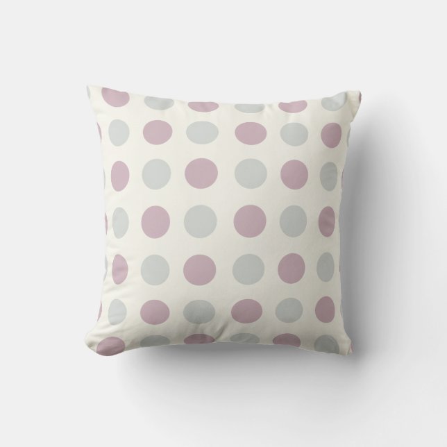 Lila Polka Dot Retro Design Kissen (Vorderseite)