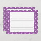 Lila Polka Dot Rezept Card Postkarte (Vorne/Hinten)