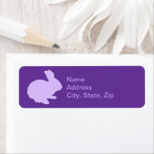 Lila Polka Dot Silhouette Bunny Address Labels (Insitu)
