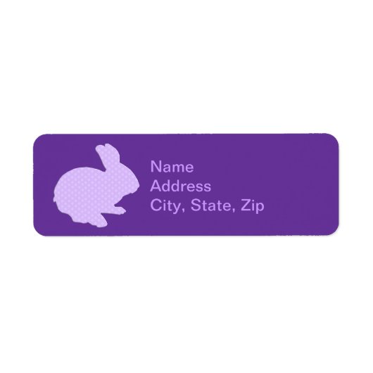 Lila Polka Dot Silhouette Bunny Address Labels (Vorne)