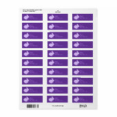 Lila Polka Dot Silhouette Bunny Address Labels (Vorne)