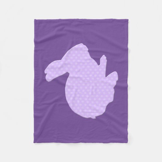 Lila Polka Dot Silhouette Bunny Fleece Blanket (Vorderseite)