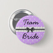 Lila Polka Dot Team Bride Junggeselinnen-Abschied Button (Vorne & Hinten)