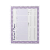 Lila Polka Dot Workweek Planer Notepad Notizblock (Rotiert)