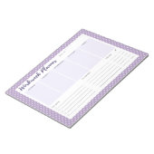 Lila Polka Dot Workweek Planer Notepad Notizblock (angewinkelt)