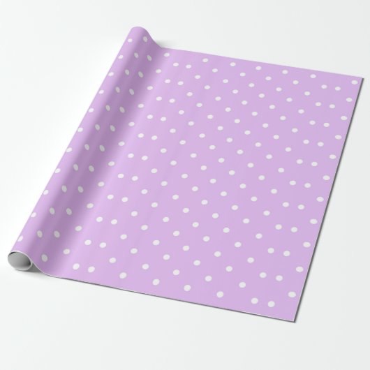 Lila Polka Dot Wrapping Paper Geschenkpapier (Ungerollt)