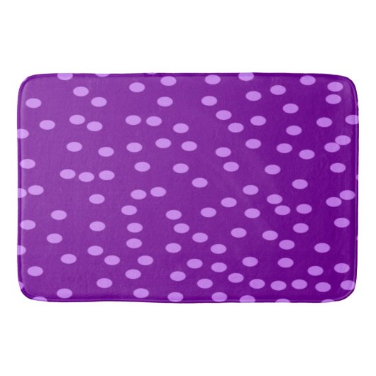 Lila Polka Dots Badematte (Vorderseite)