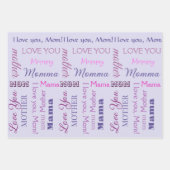 Lila Polka Dots Blume und Muttersprache Kunst Geschenkpapier Set (Vorderseite 2)