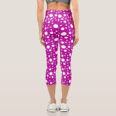 Lila Polka Dots Capri Leggings (Rückseite)