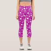 Lila Polka Dots Capri Leggings (Vorderseite)