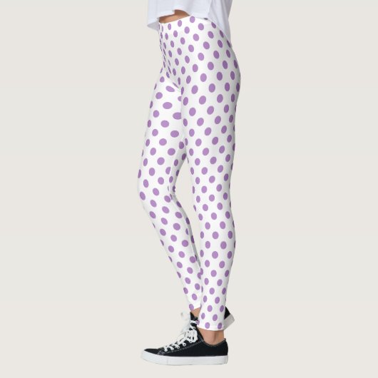 Lila Polka Dots Circles Leggings (Links)