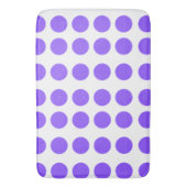 Lila Polka Dots Design Badematte (Vorderseite Vertikal)