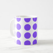 Lila Polka Dots Design Kaffeetasse (Vorderseite Links)