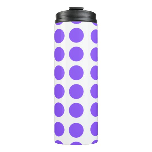 Lila Polka Dots Design Thermosbecher (Vorderseite)