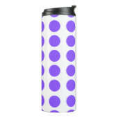 Lila Polka Dots Design Thermosbecher (Nach links gedreht)