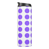 Lila Polka Dots Design Thermosbecher (Nach rechts gedreht)