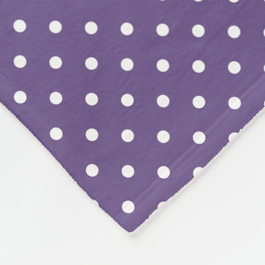 Lila Polka Dots Fleece Blanket (Ecke)