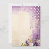 Lila Polka Dots Frauentag 50. Geburtstag Einladung (Rückseite)
