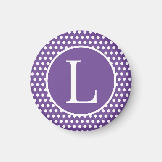 Lila Polka Dots für den ersten benutzerdefinierten Magnet (Vorne)