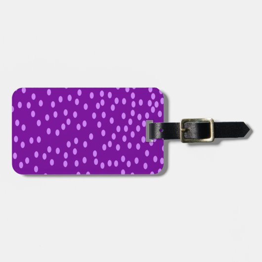 Lila Polka Dots Gepäckanhänger (Vorderseite horizontal)