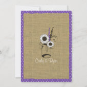 Lila Polka Dots Jar und Blume Brautparty Einladung (Rückseite)