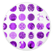 Lila Polka Dots Keramikknauf (Vorderseite)