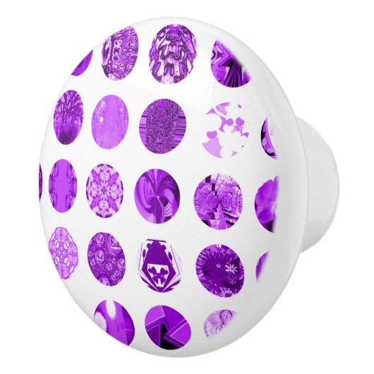 Lila Polka Dots Keramikknauf (Rechts)