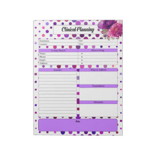 Lila Polka Dots _ Klinische Planung Notizblock