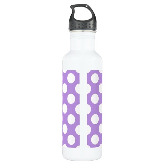Lila Polka Dots, Polka Dot Pattern, Dots, Dotter Edelstahlflasche (Rückseite)
