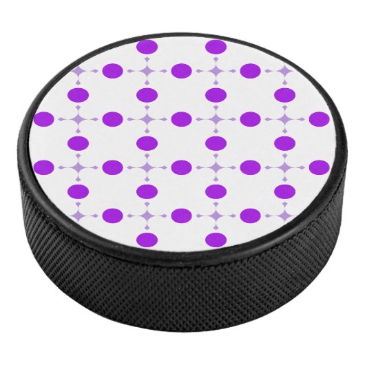 Lila Polka Dots, Polka Dot Pattern, Dots, Dotter Eishockey Puck (3/4)